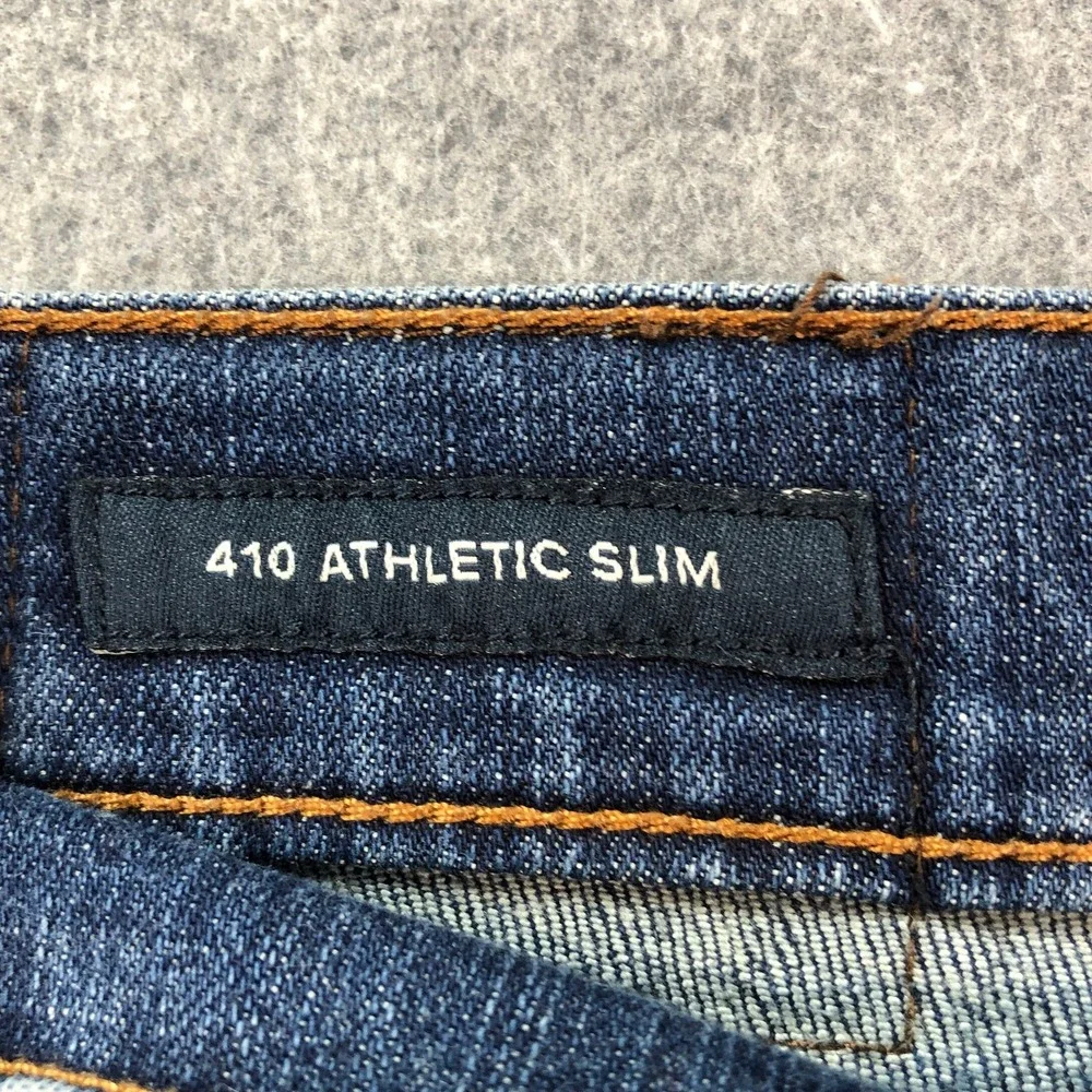 Lucky Brand Mens Athletic Slim Jeans 36x30 Blue Medium Wash Whiskered Denim